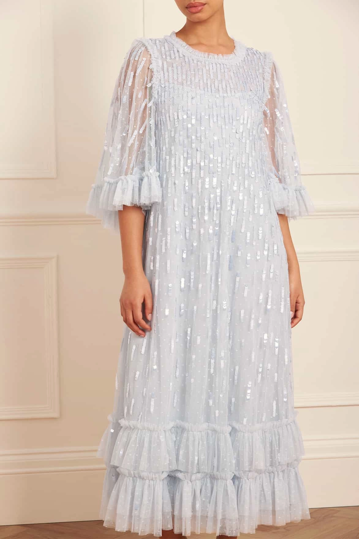 Mid layer Sophisticated and Relaxed Sequin Dash Ballerina Dress
