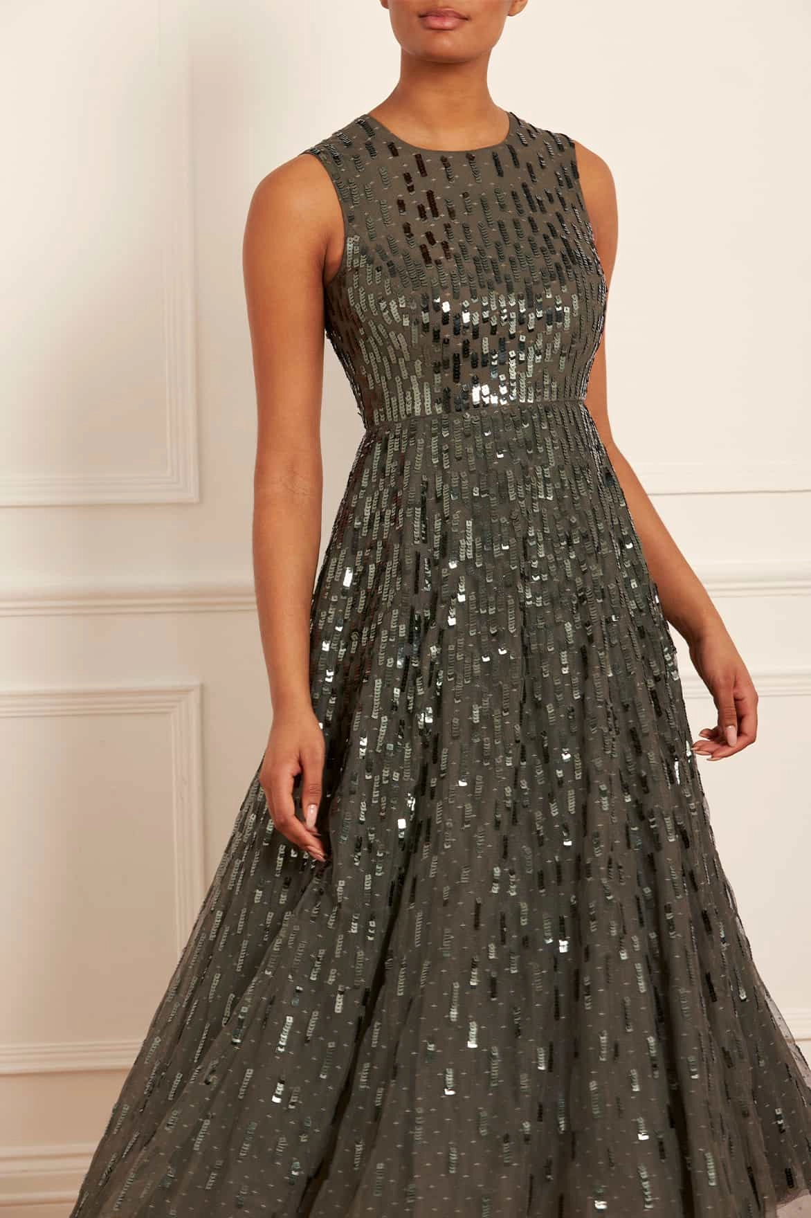 Chilly Comfort Sequin Dash Cape Ankle Gown