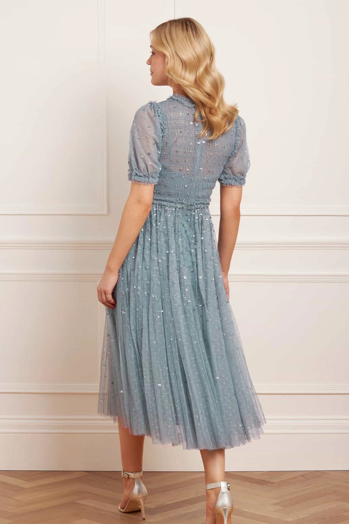 Sequin Giselle Smocked Ballerina Dress Olive Fresh