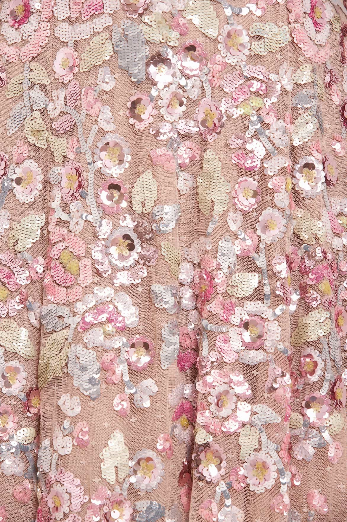 Sequin Paradise Long Sleeve Gown Minimal Detail