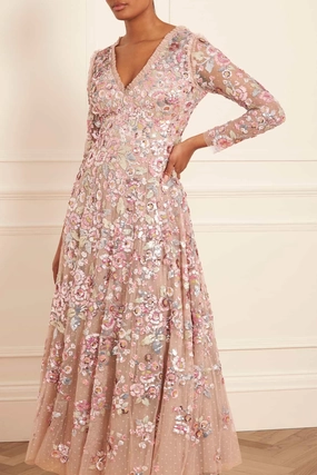 Knit Cool Basic Mood Sequin Paradise Long Sleeve Gown