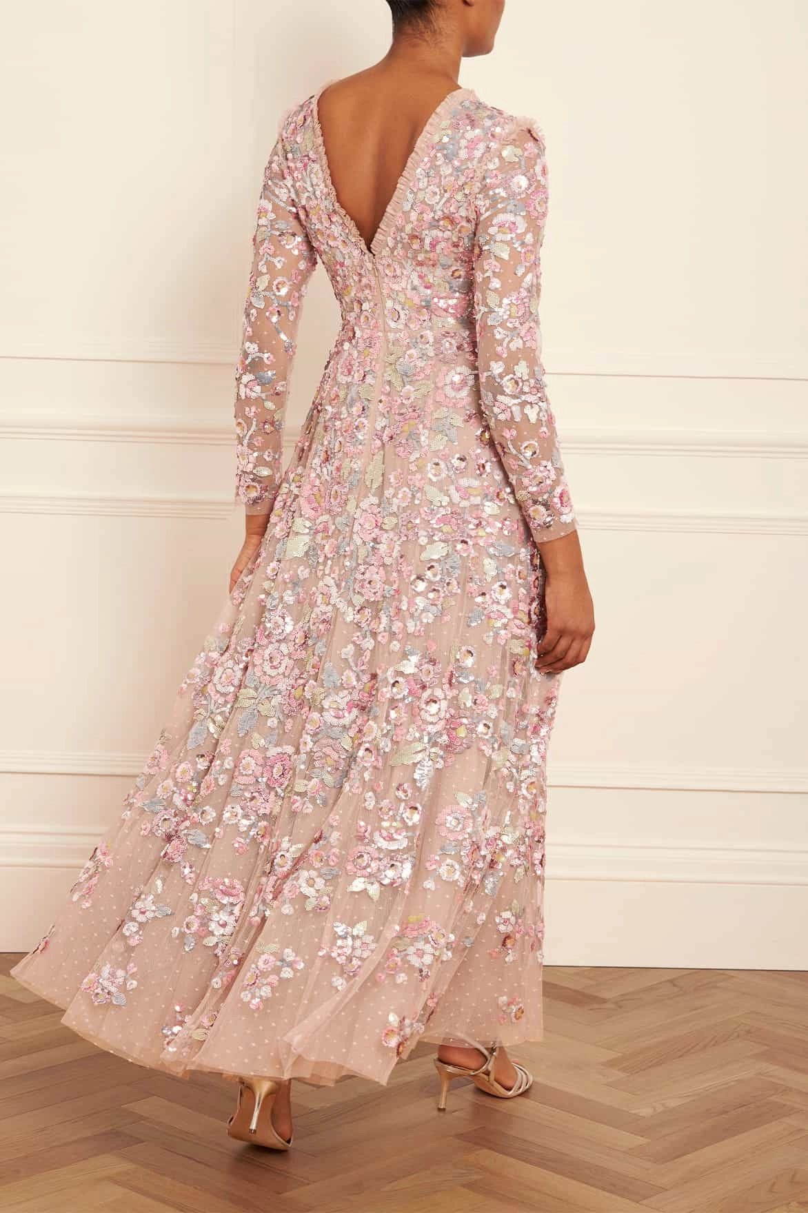 Relax Tones Tie-dye Sequin Paradise Long Sleeve Gown