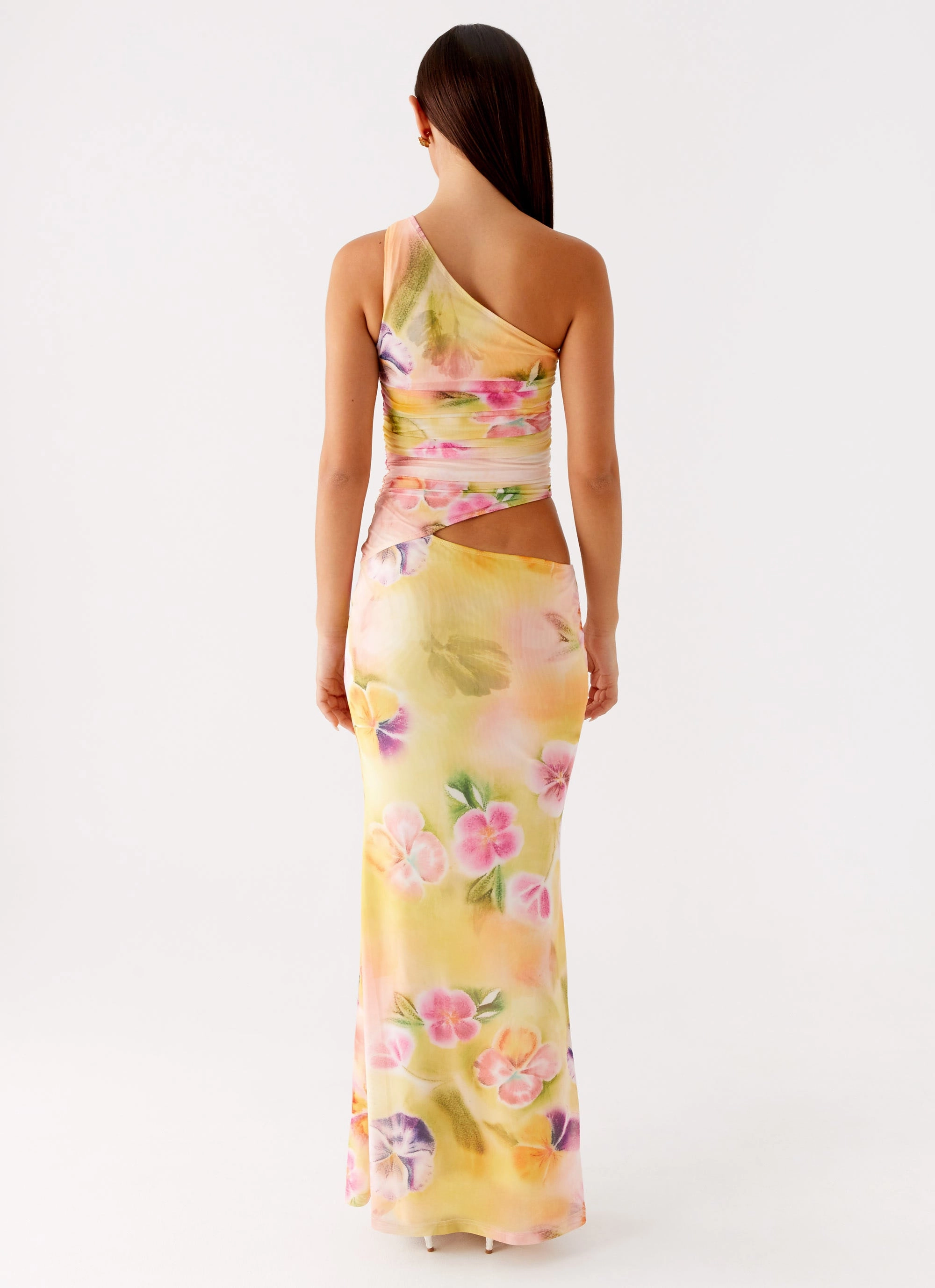 Clean Tone Seranella One Shoulder Maxi Dress - Sunburst Floral