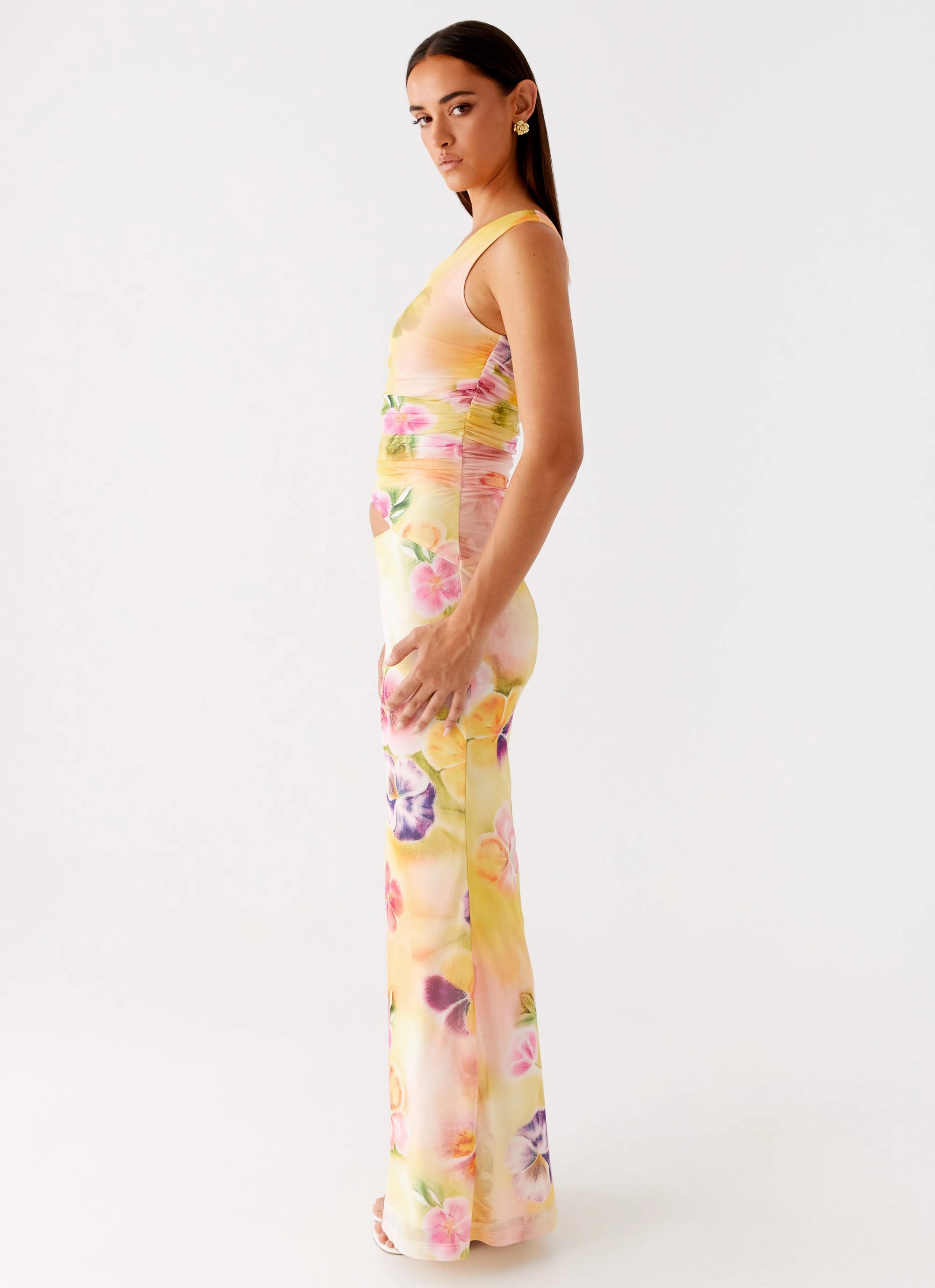 Dream Look Seranella One Shoulder Maxi Dress - Sunburst Floral
