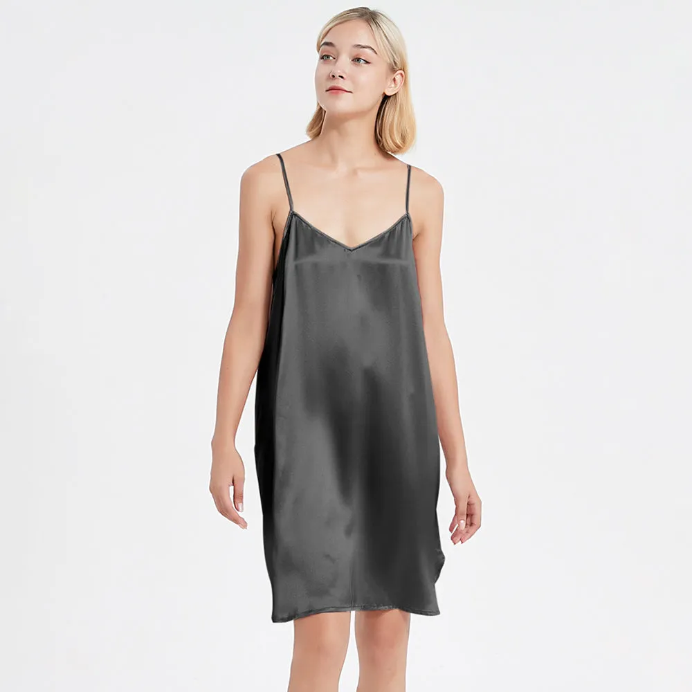 Sexy Classic Short Silk Slip Nightgown Silk Nightdress