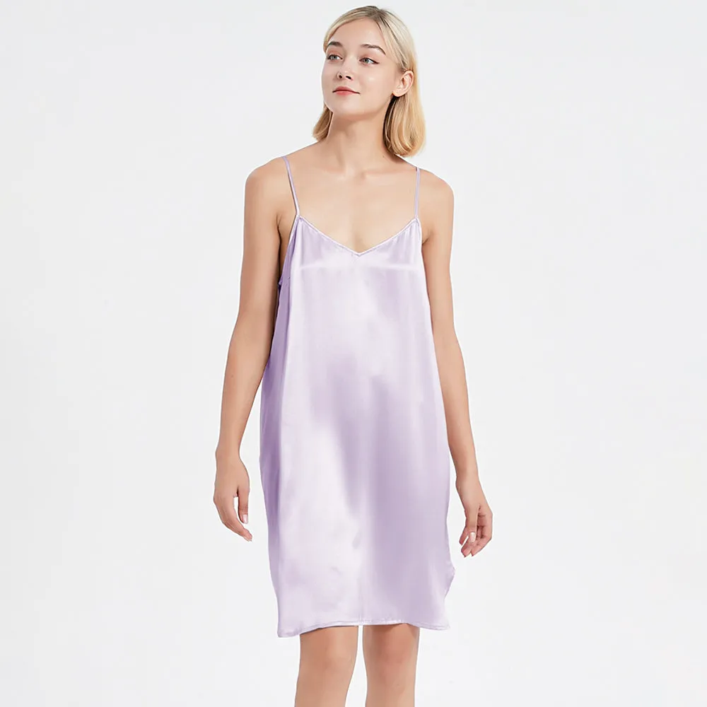 Sexy Classic Short Silk Slip Nightgown Silk Nightdress