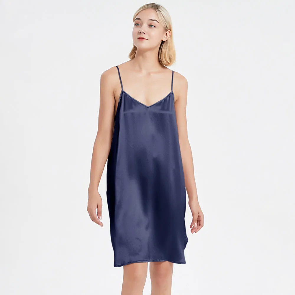 Sexy Classic Short Silk Slip Nightgown Silk Nightdress