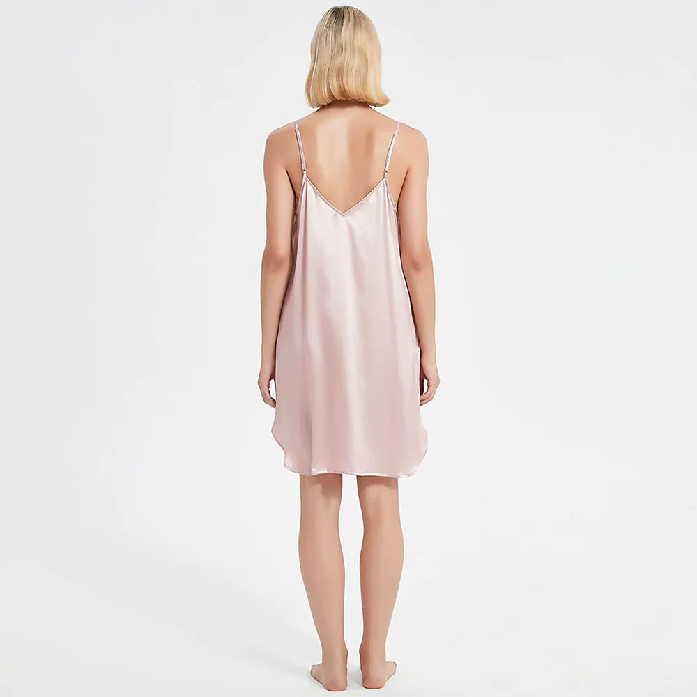 Sexy Classic Short Silk Slip Nightgown Silk Nightdress