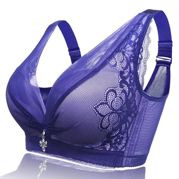 Sexy Deep Plunge Lace Adjustable Wireless Lightly Lined Bras