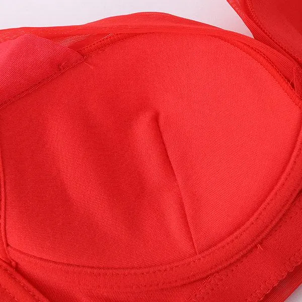 Sexy Deep Plunge Lace Adjustable Wireless Lightly Lined Bras