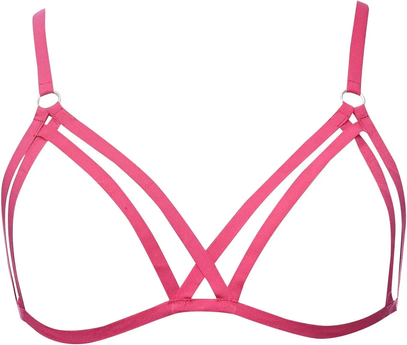 Sexy Lingerie Women Strappy Cage Bra Naughty Play Hollow Out Harness Bras Elastic Cupless Cage Bras See Through Bandage Bra