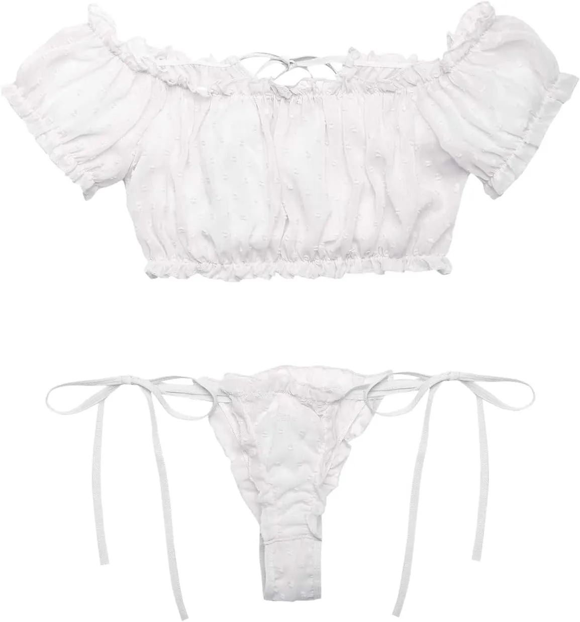 Sexy Mesh Lingerie for Women Bandage Underwear Set Wrap Chest Hollow Panties Bras Pin up Lingerie for Women Plus