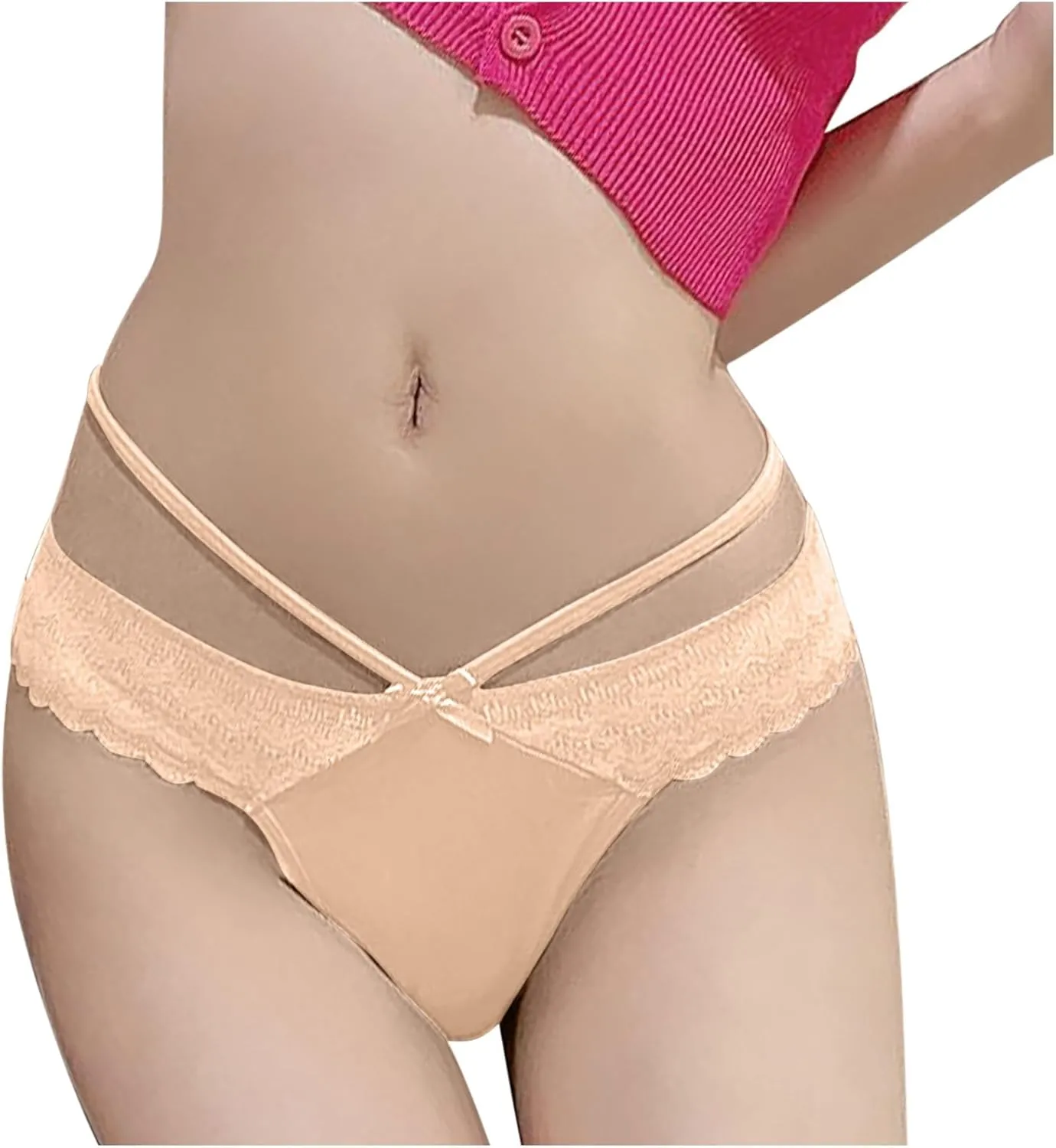 Sexy Panties for Women Two Line Elastic Comfy G-String Thongs Low Waist Briefs Casual Everyday Bikini Underpants