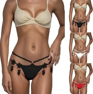 Sexy Panties Low Rise Bikini Underwear Baby-doll Teddy Lingerie Lace G-String Thong for Women T Back Breathable