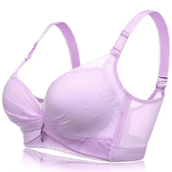 Sexy Push Up Lace-trim Lightly Lined Breathable Gather Bras