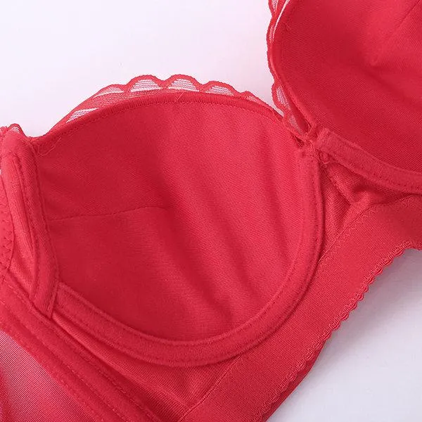 Sexy Push Up Lace-trim Lightly Lined Breathable Gather Bras