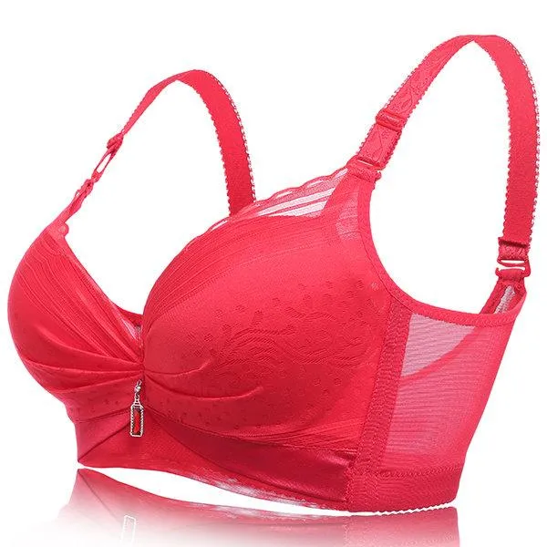 Sexy Push Up Lace-trim Lightly Lined Breathable Gather Bras