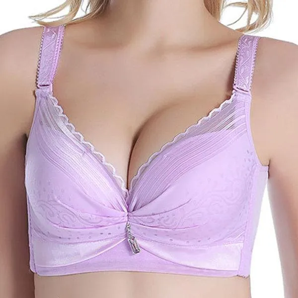 Sexy Push Up Lace-trim Lightly Lined Breathable Gather Bras
