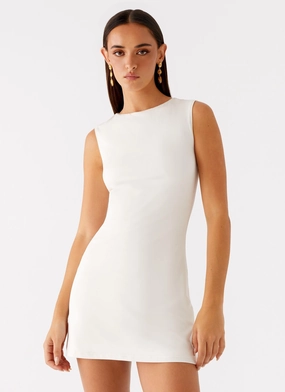 Sweetheart Cut Versatile Layer Wear Shai Pearl Mini Dress - Ivory