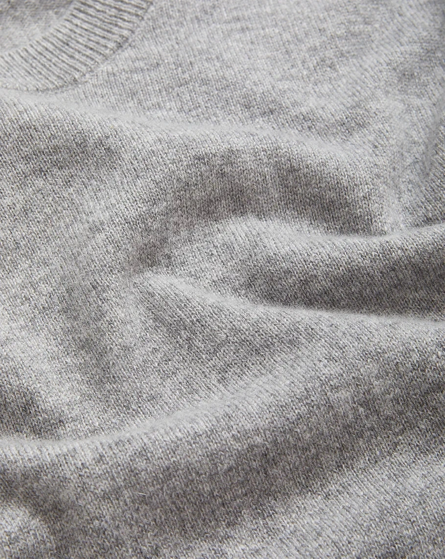 Double Faced Jersey Knit Shana Cashmere Half Sleeve Sweater Heather Grey