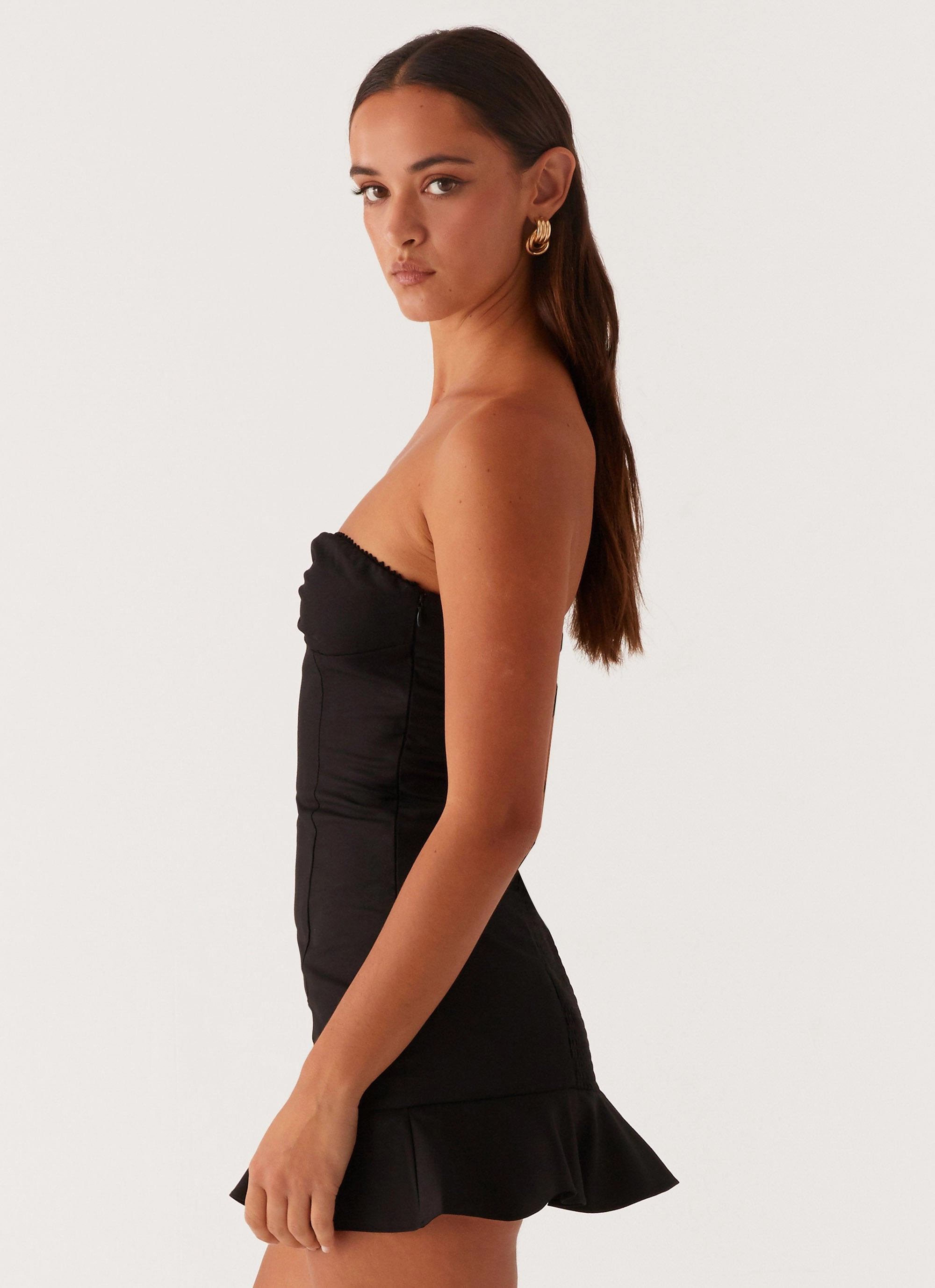 Delmi Bustier Mini Dress - Black Romantic Vibes Vibrant Form