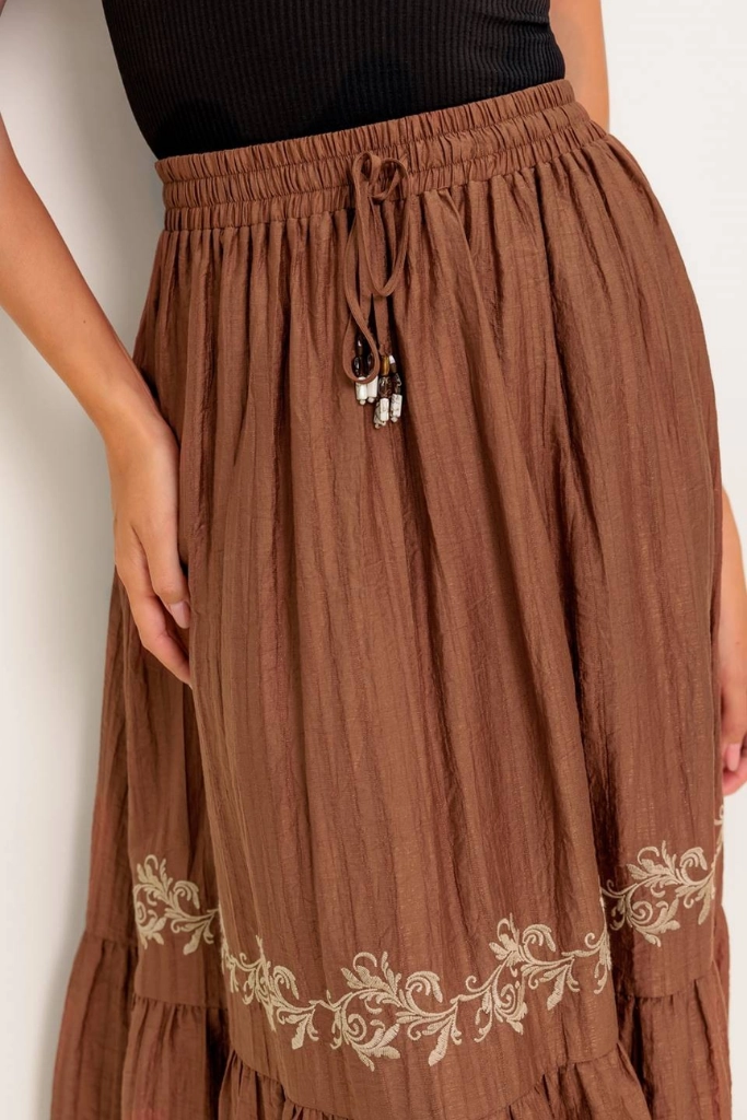Artisan Print Eliza Embroiderd Maxi Skirt