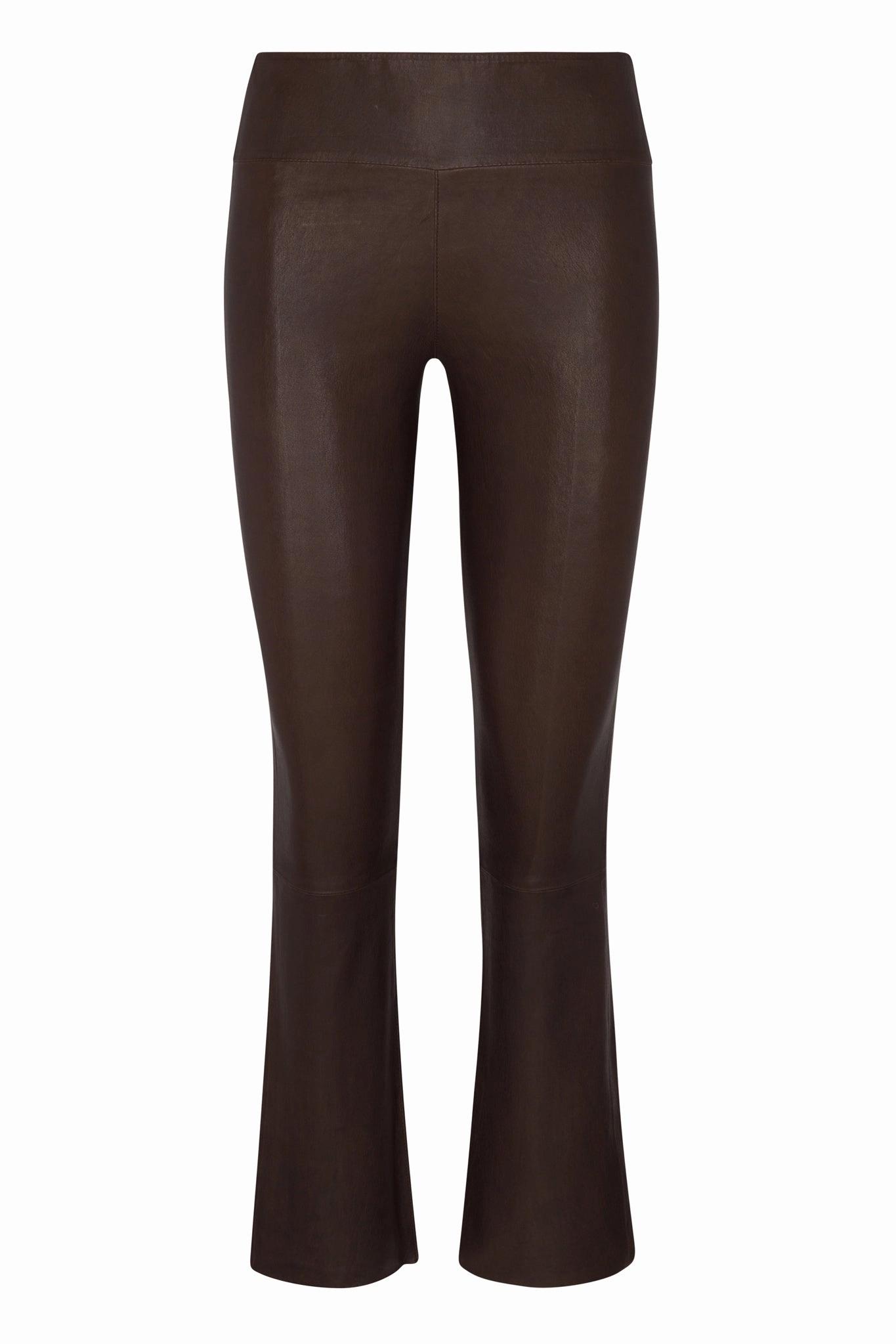 Trend Seeker Rib Knit Dark Chocolate Leather Ankle Flare