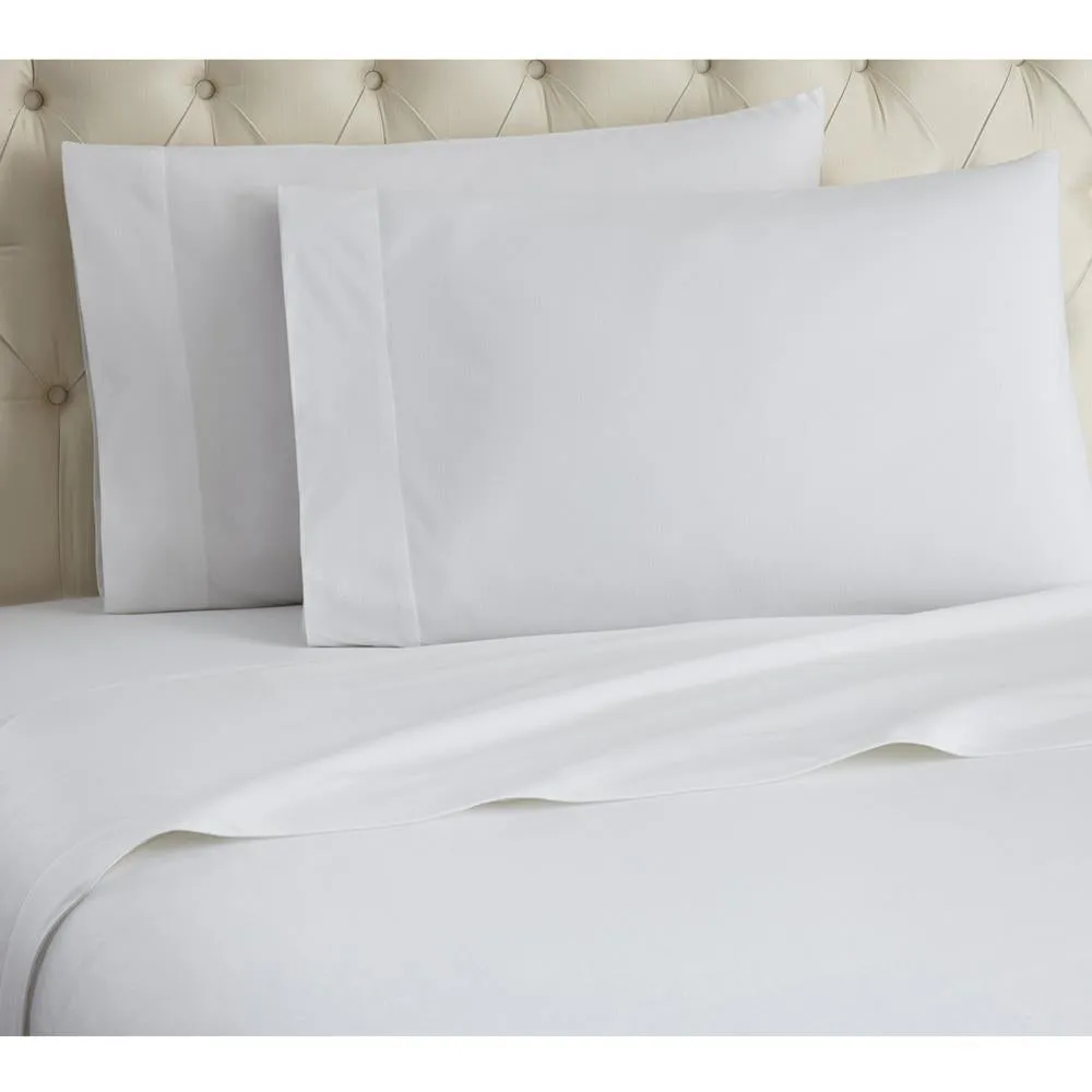 Shavel Micro Flannel Quality Sheet Set - Cal King Flat/Fitted Sheet 108x110/84x72x18" 2-Pillowcase 21x40" - White.