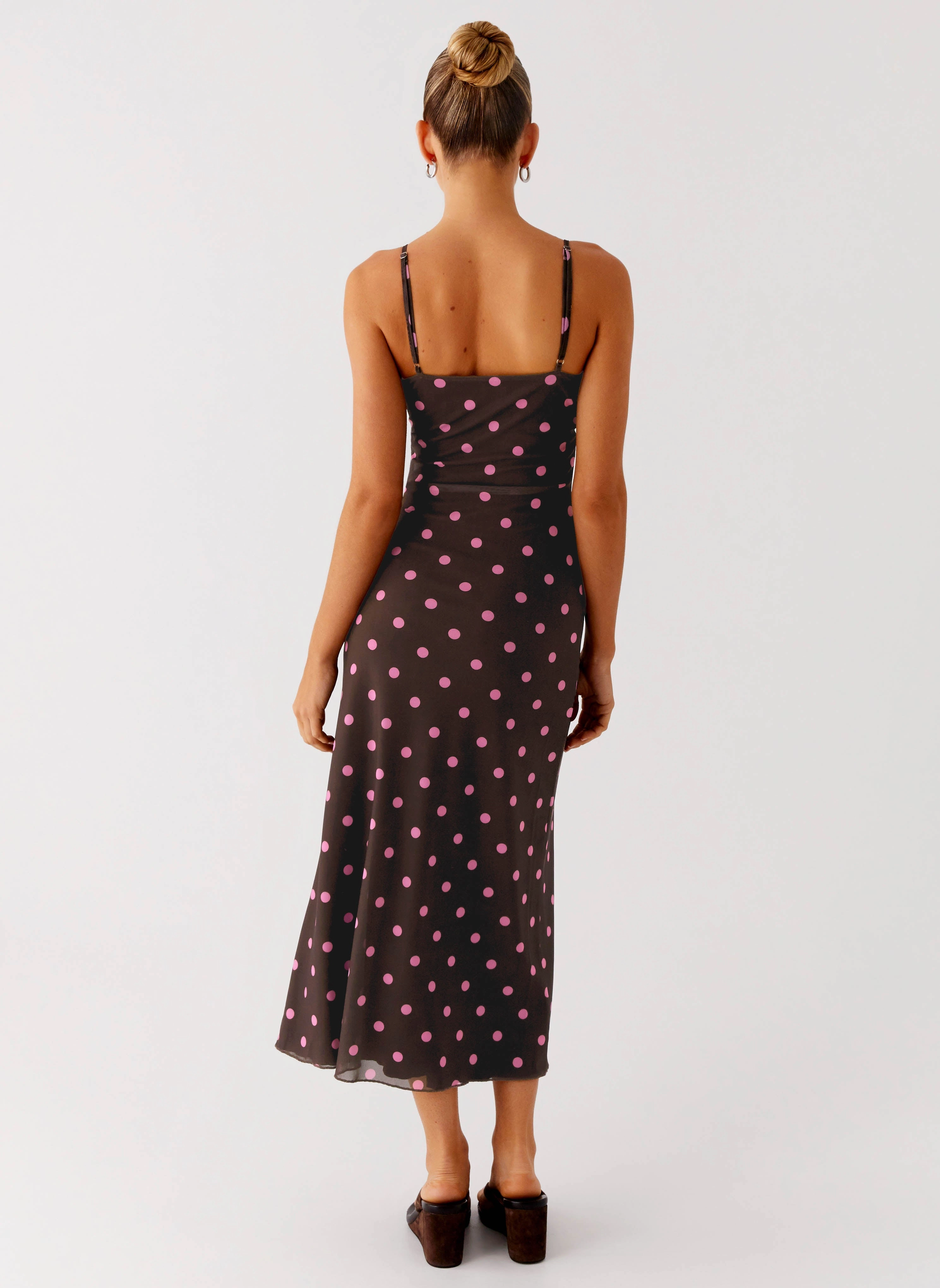 Latto Midi Dress - Chocolate Strawberry Dot Lace Fine