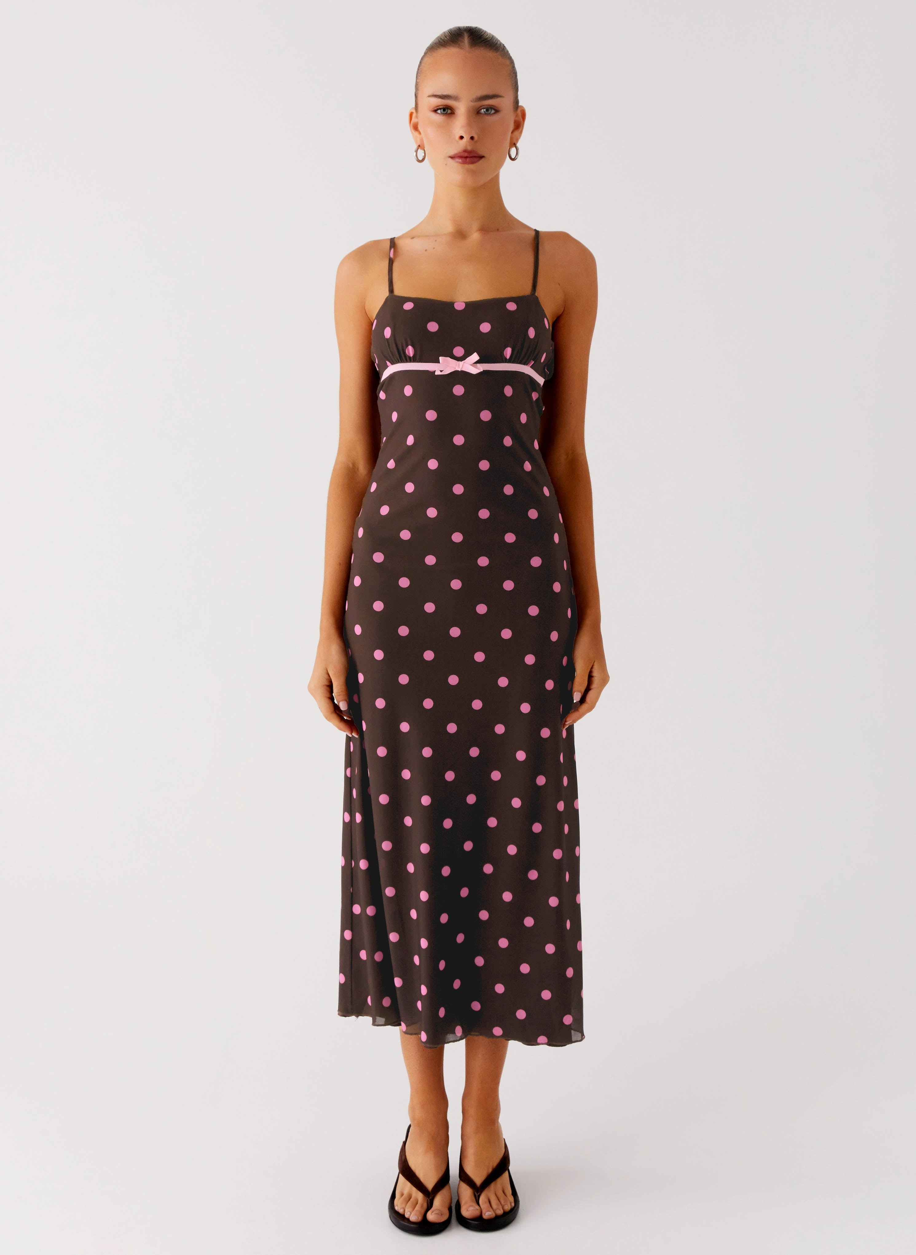 Latto Midi Dress - Chocolate Strawberry Dot Easy-to-style casual dress