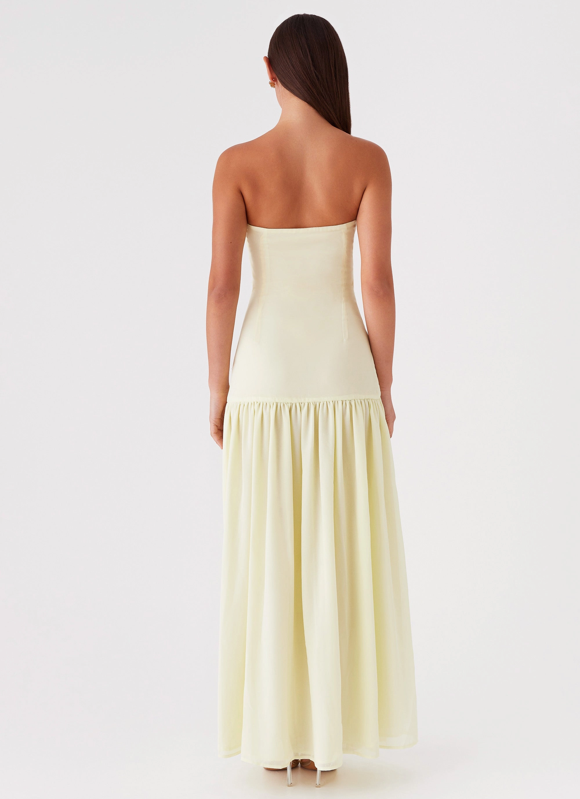 Eden Strapless Maxi Dress - Yellow Maximalist-Trend Subtle Detail