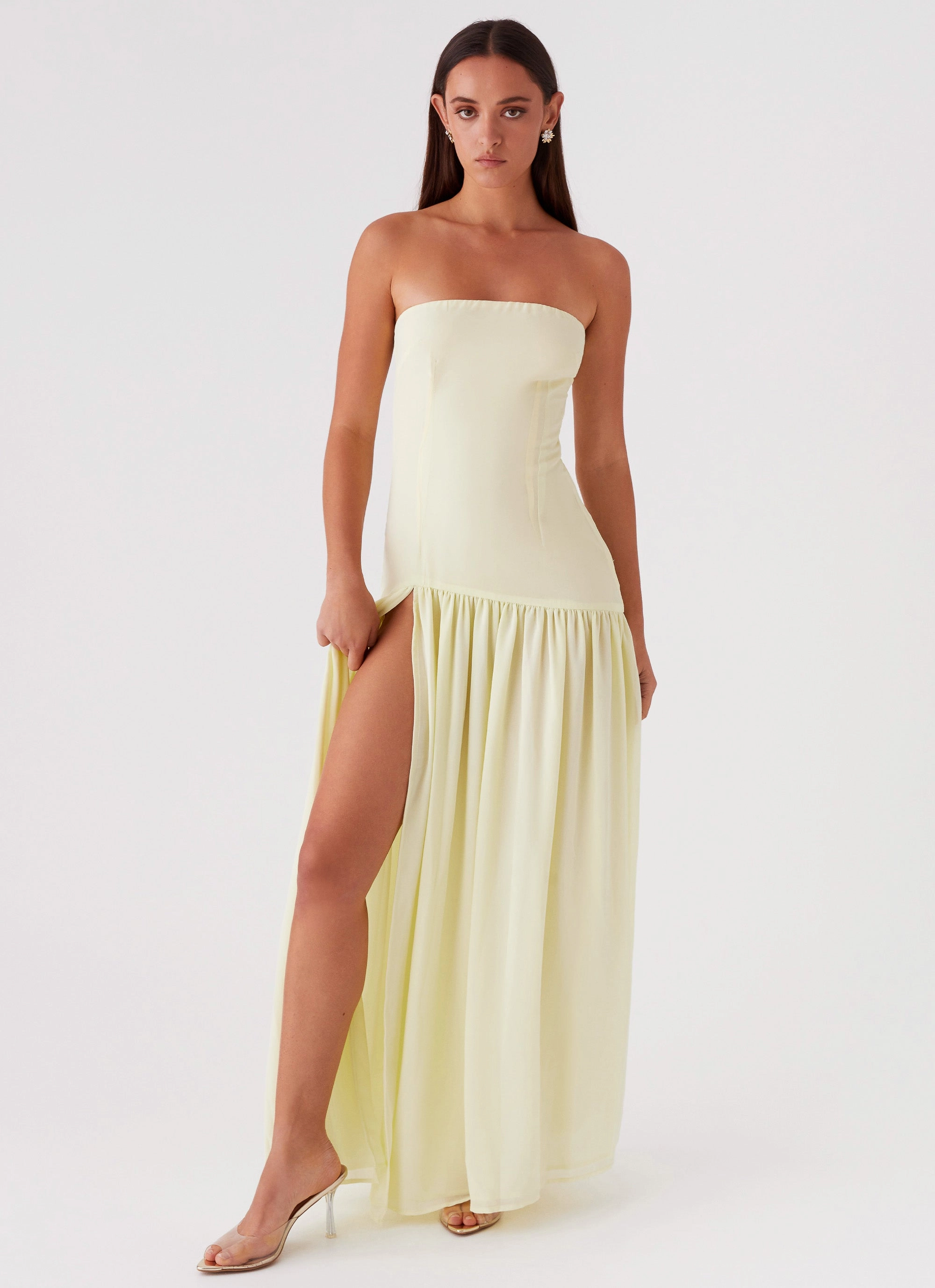 Eden Strapless Maxi Dress - Yellow All Layer