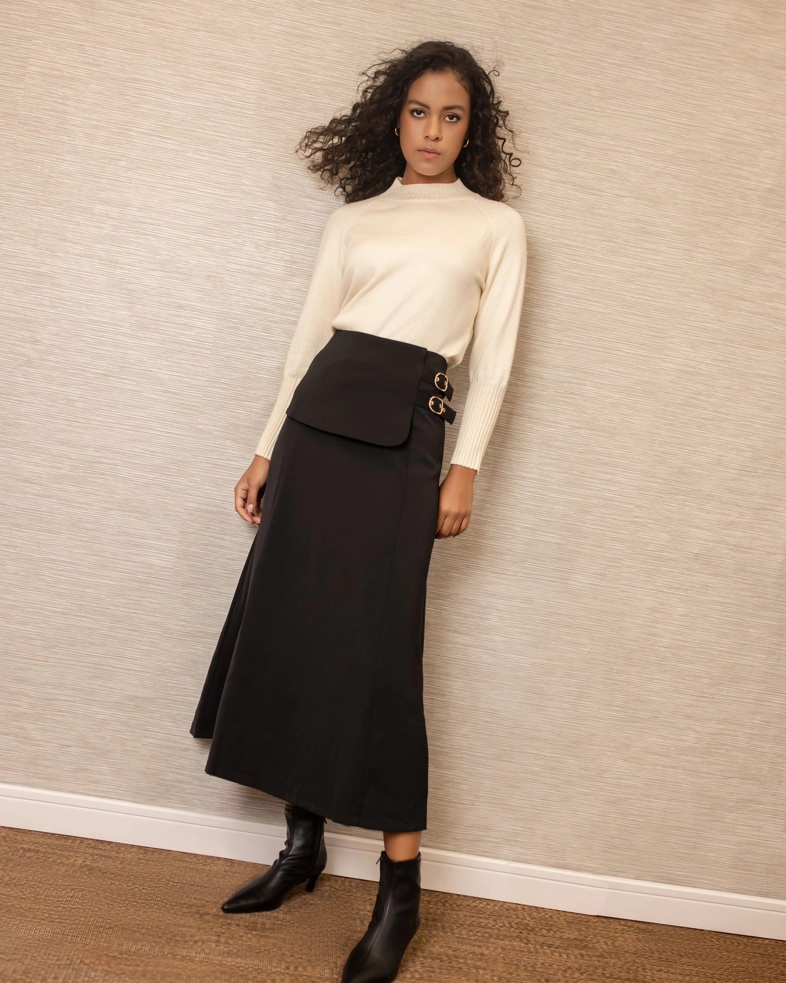 Avril Maxi Skirt | Black Fashion Week Ready Retro Style