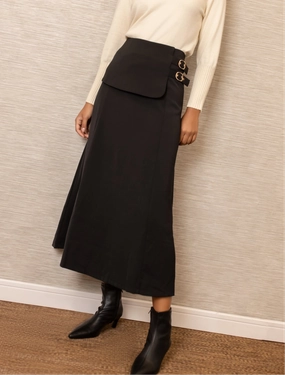 Simple Layers Clean Style Avril Maxi Skirt | Black