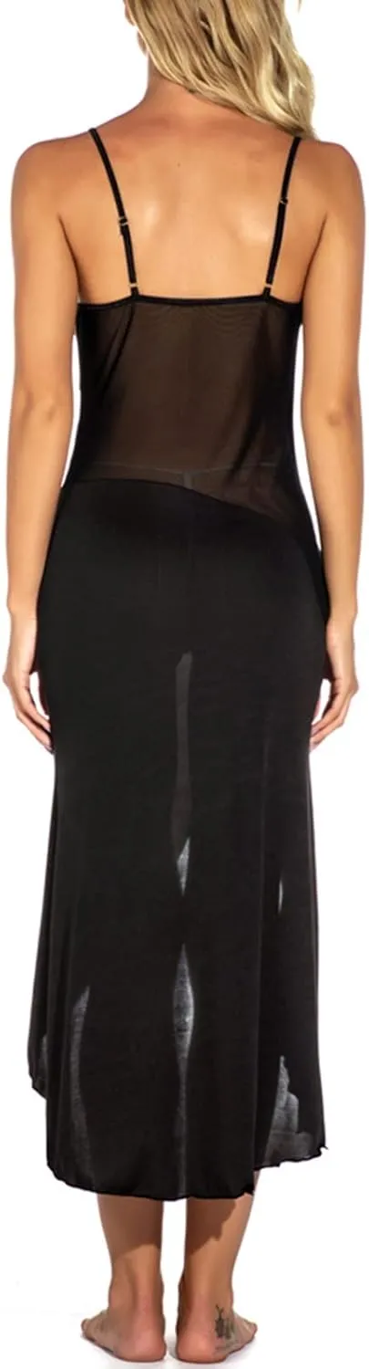 Sheer Nightie Sexy Lingerie Side Split Chemise Babydoll Western Cami Mesh Plus Size Sexy for Women Lingerie Set Lace