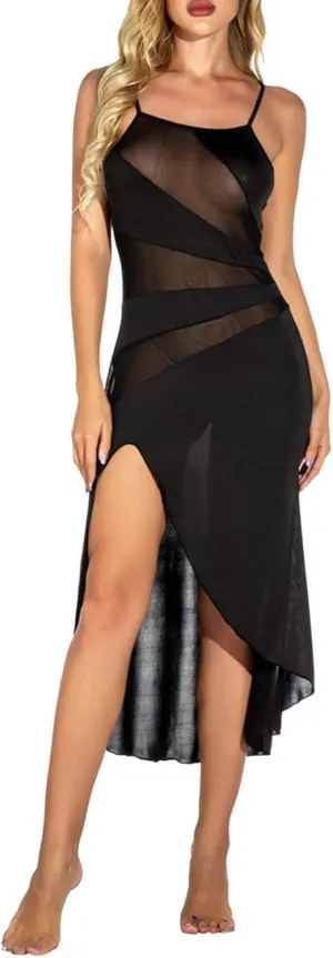 Sheer Nightie Sexy Lingerie Side Split Chemise Babydoll Western Cami Mesh Plus Size Sexy for Women Lingerie Set Lace