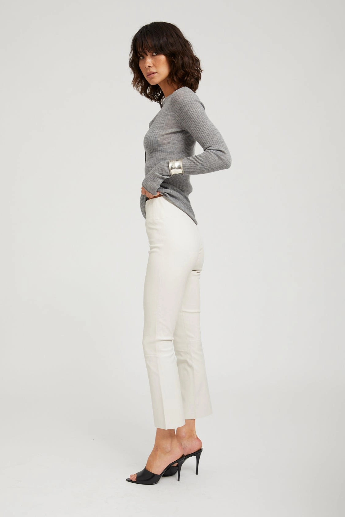 Shell Leather Crop Flare Camping Gear Unisex Style Clean Form