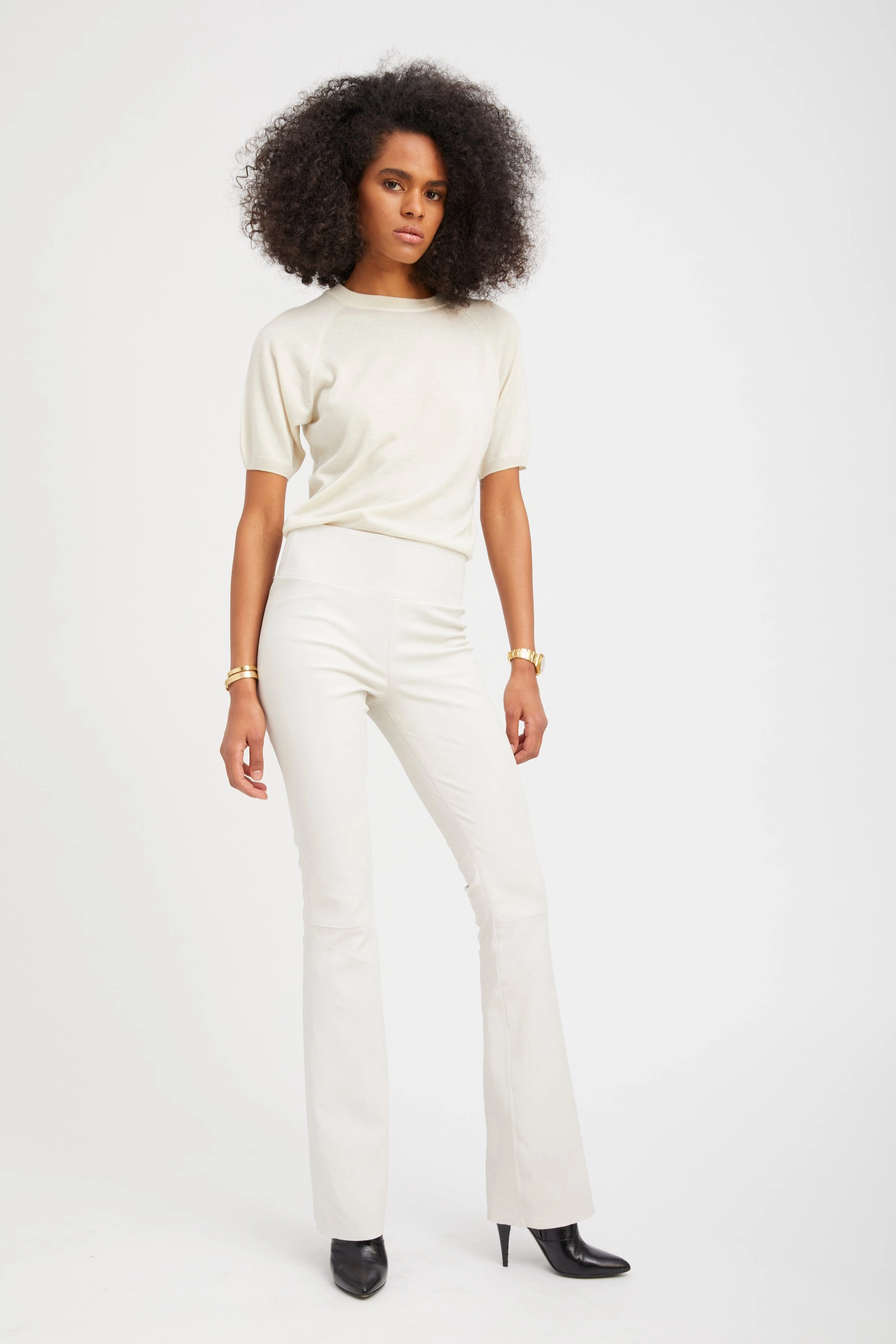 Relaxed Wear Shell Leather Micro Flare