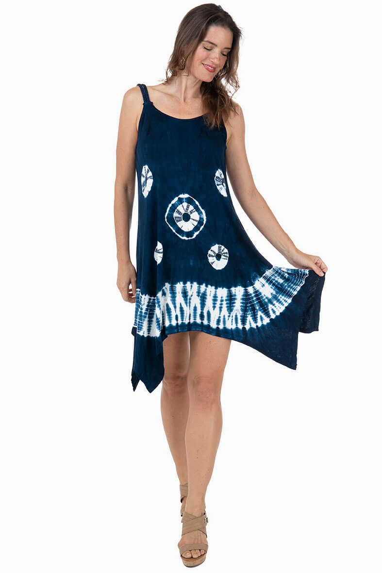 Simple Form Chill Base Shibori Braided Strap Swing Dress