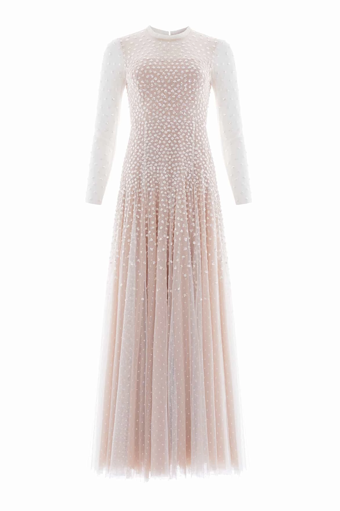 Sequin Cascade Round Neck Gown Gentle Flow