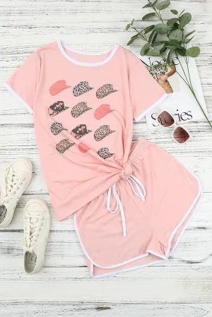 Shirt and Drawstring Shorts Loungewear Set