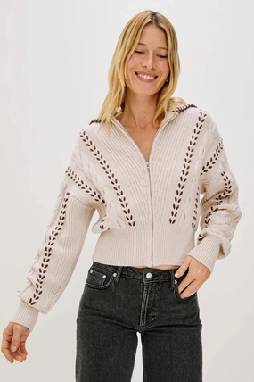Lune Sweater Oatmeal Brown Whipstitch Lightweight Material