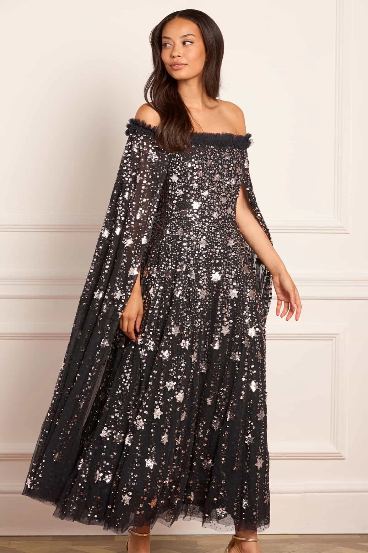 Shooting Stars Cape Ankle Gown Relaxed Design Kind Glow