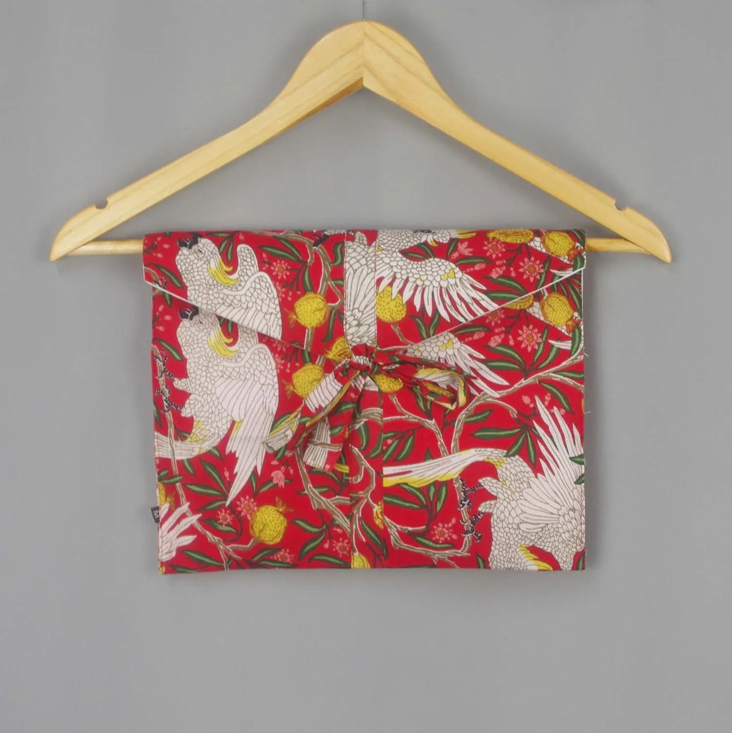 Short Cotton PJ Set With Pouch - Red Macaw