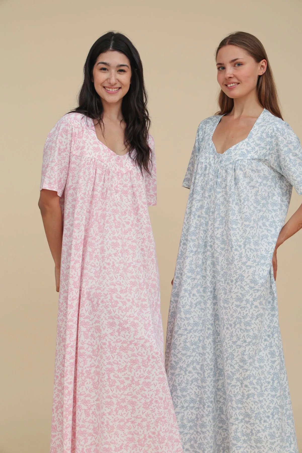 Short Sleeve Floral Nigthdress