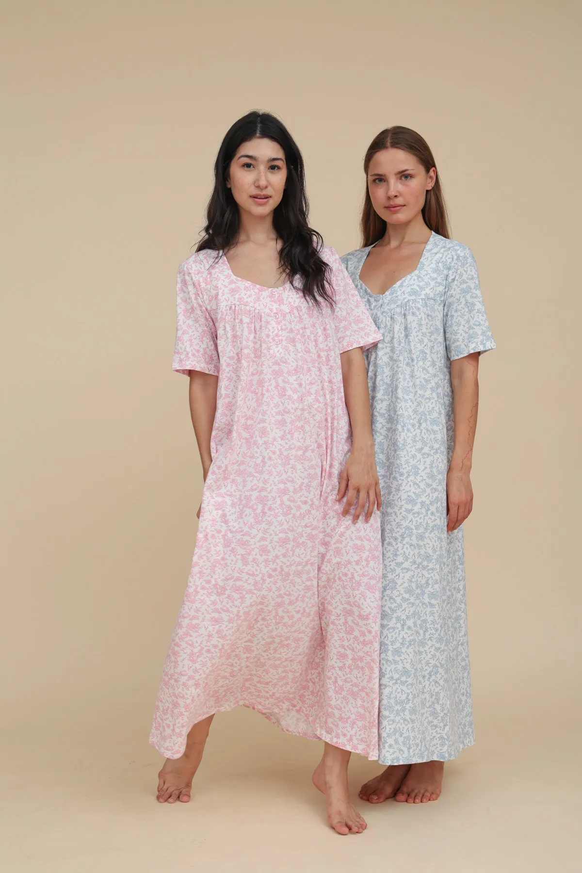 Short Sleeve Floral Nigthdress