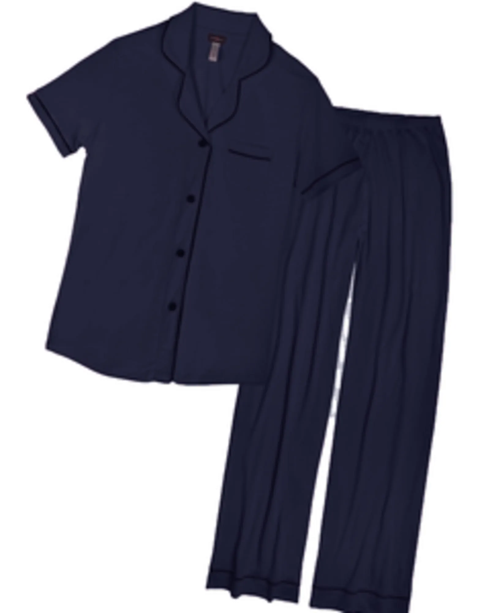 Short Sleeve Top and Pant Pajama Set | Navy/Navy