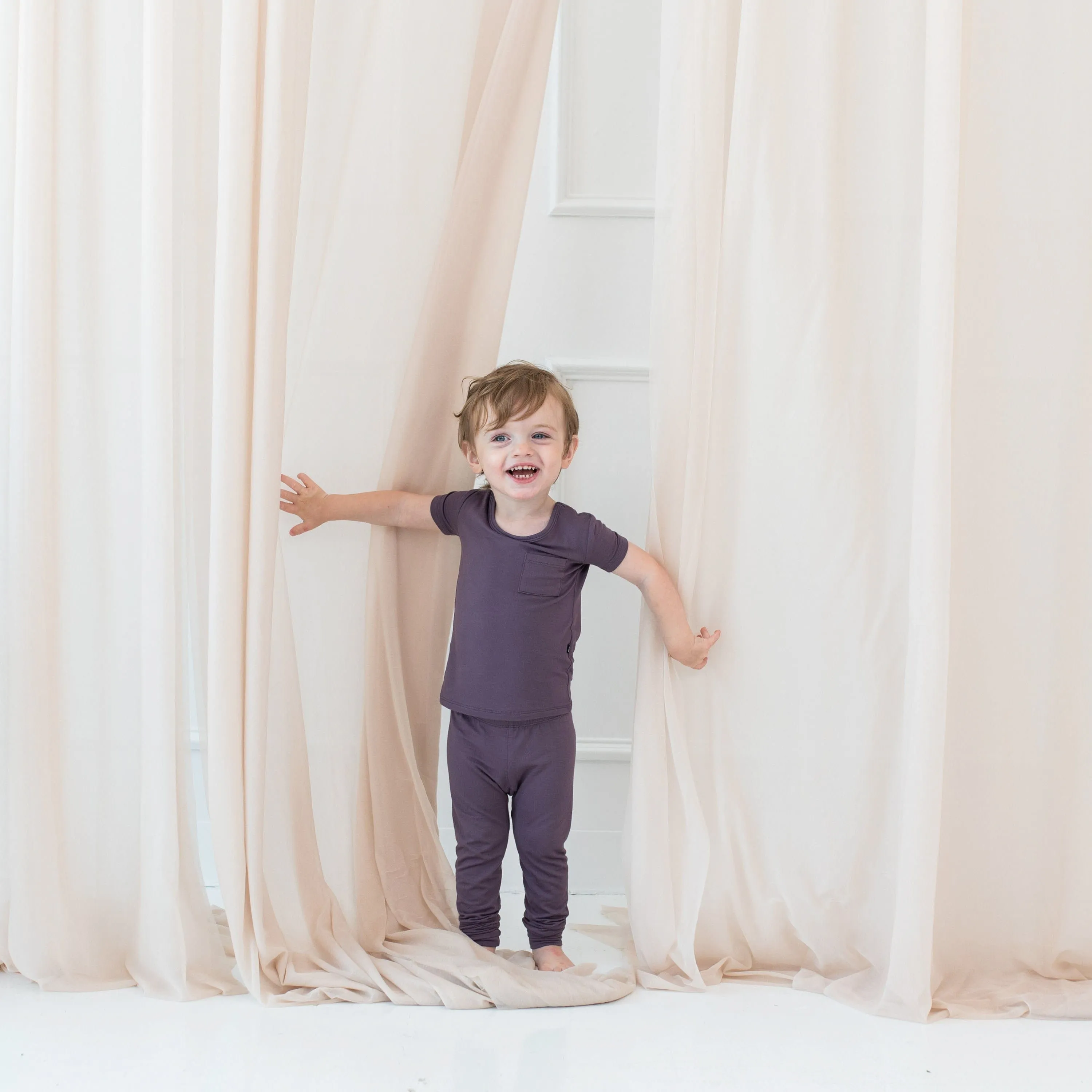 Short Sleeve with Pants Pajamas in Currant