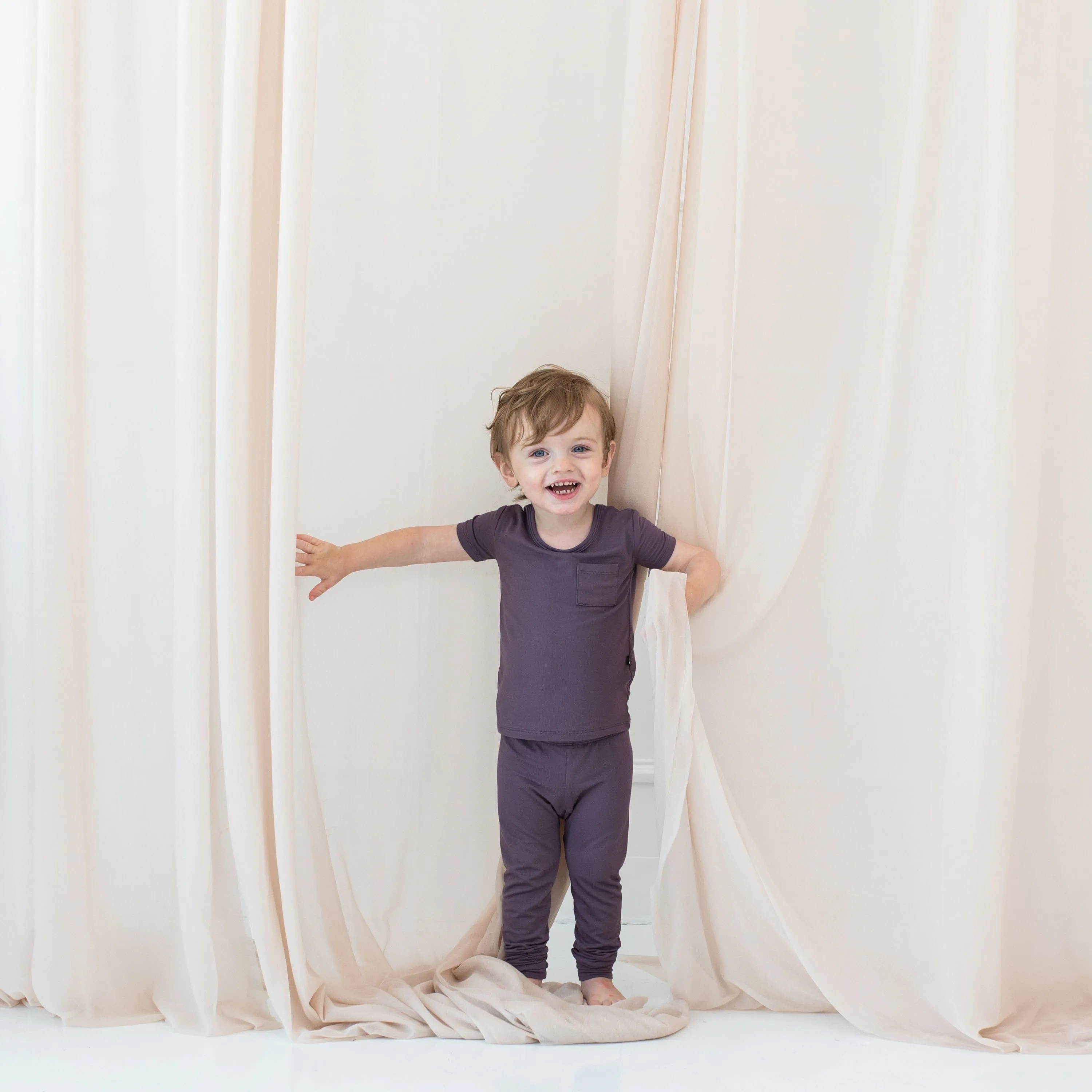 Short Sleeve with Pants Pajamas in Currant