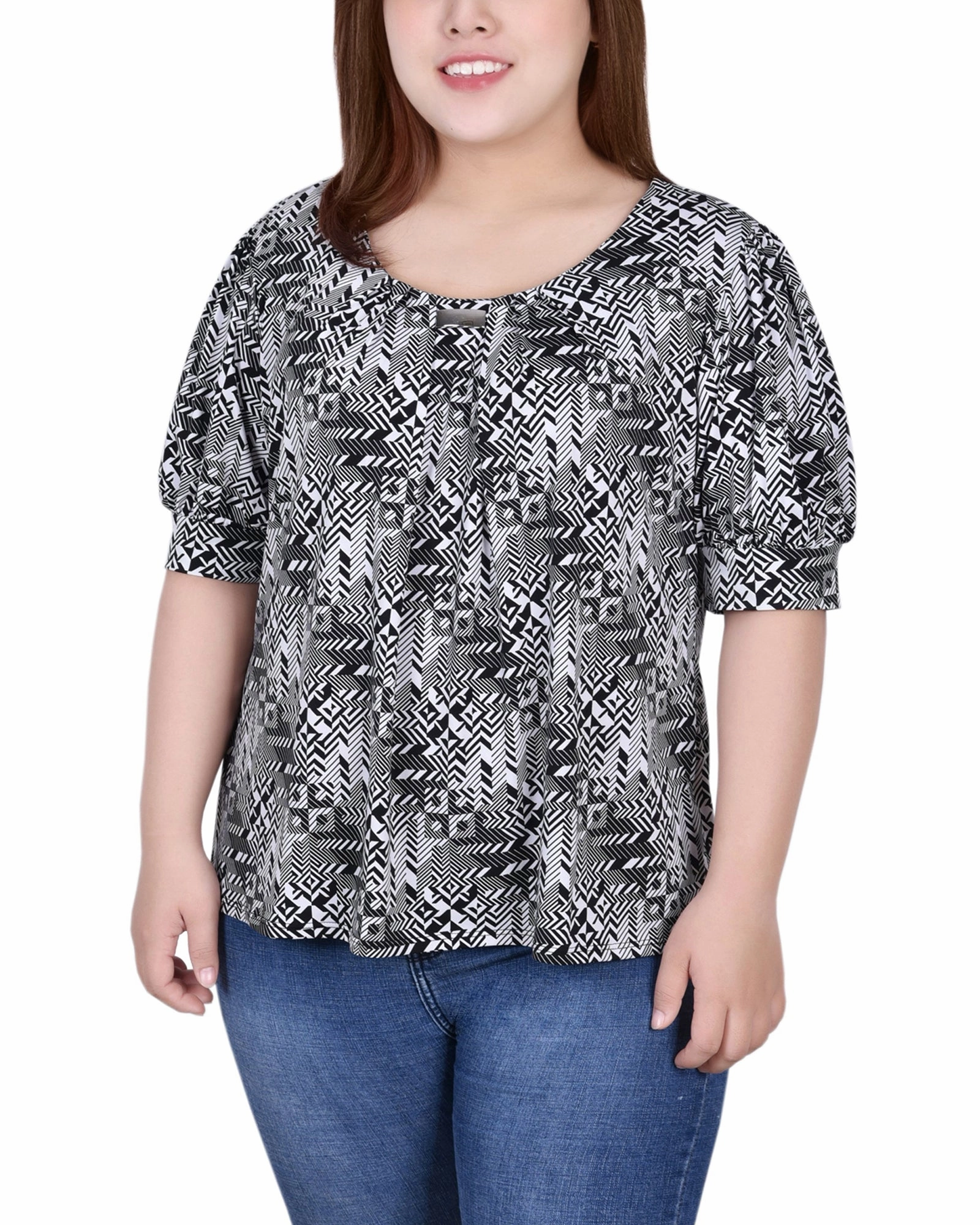 Short Sleeve Balloon Sleeve Top RollUpSleeves Water Repellent Finish